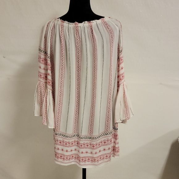 Elan Blouse/Top Bell Sleeves Off Shoulder Boho One Size - Picture 6 of 12